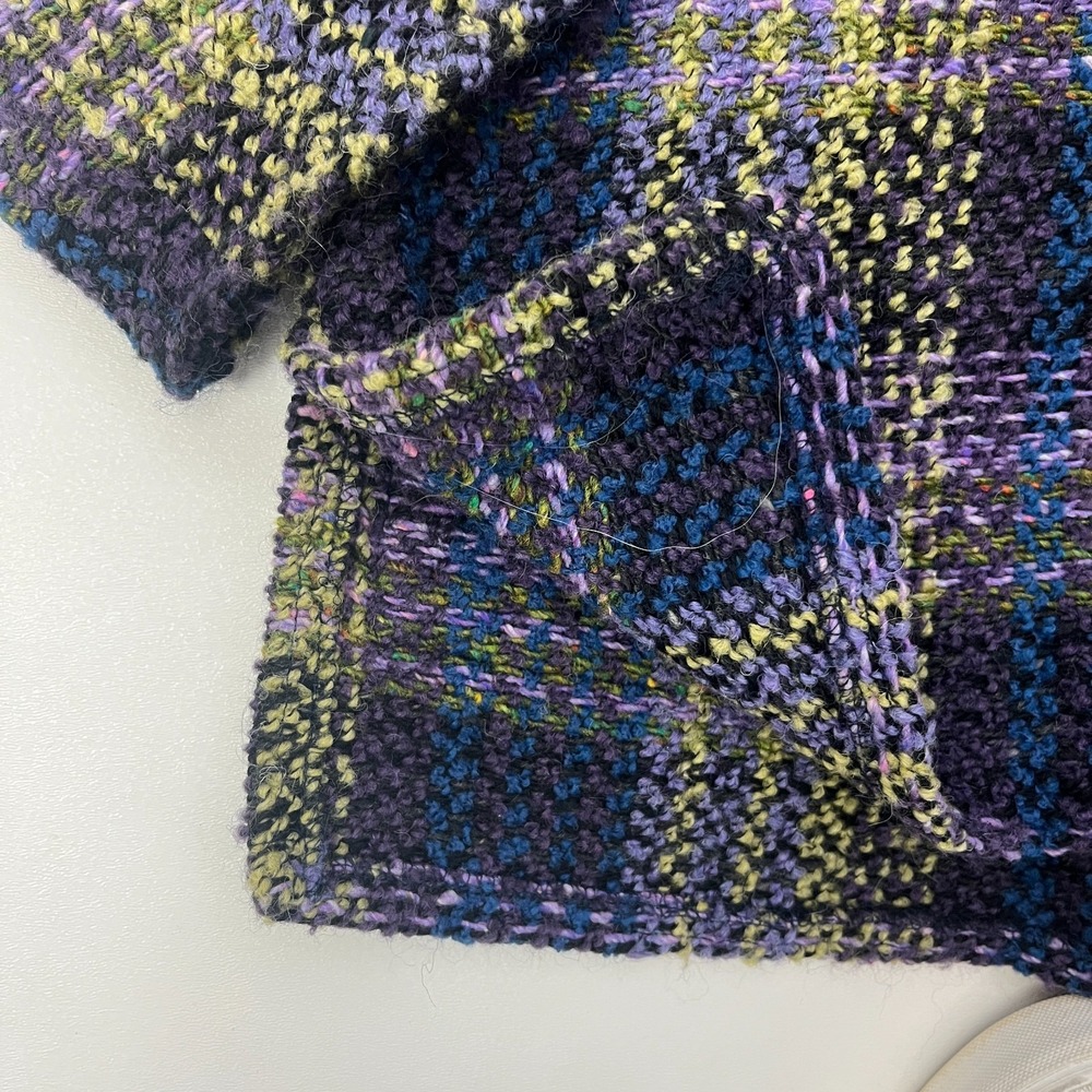 Boyne Valley Weavers Purple Multicolor Jacket Wool Alpaca Ireland Womens Small - Picture 7 of 11